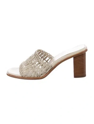 Pre-owned Ferragamo Leather Slides In Neutrals