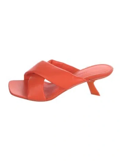 Pre-owned Ferragamo Leather Slides In Red