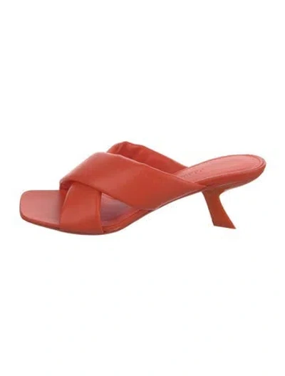 Pre-owned Ferragamo Leather Slides In Red