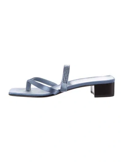 Pre-owned Ferragamo Leather Slides In Silver