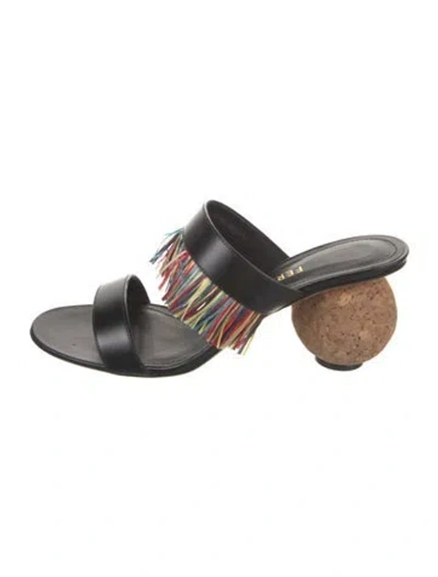 Pre-owned Ferragamo Leather Slides In Silver