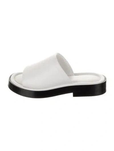 Pre-owned Ferragamo Leather Slides W/ Tags In White