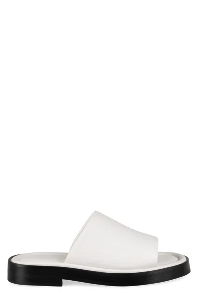 FERRAGAMO LEATHER SLIDES