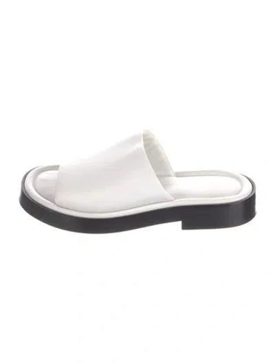 Pre-owned Ferragamo Leather Slides In White