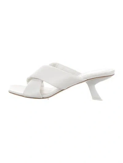 Pre-owned Ferragamo Leather Slides In White