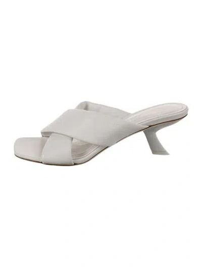 Pre-owned Ferragamo Leather Slides In White