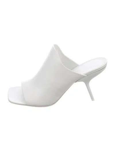 Pre-owned Ferragamo Leather Slides In White