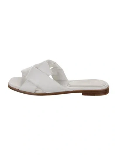 Pre-owned Ferragamo Leather Slides In White
