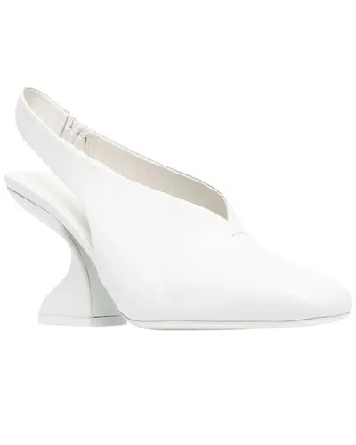 Ferragamo Leather Slingback Pump In White