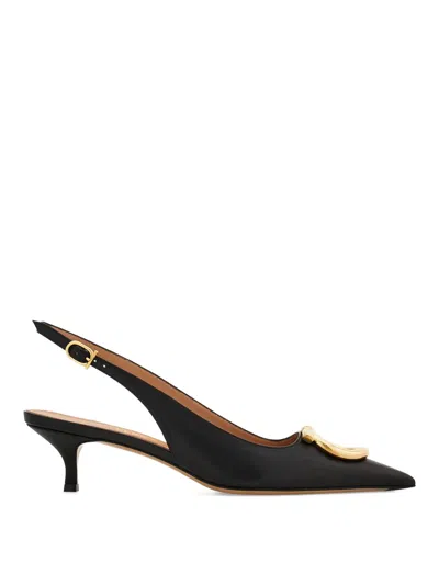 FERRAGAMO LEATHER SLINGBACK PUMPS