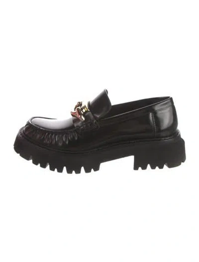 Pre-owned Ferragamo Leather Slingback Pumps In Black