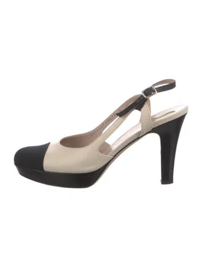 Pre-owned Ferragamo Leather Slingback Pumps In Brown