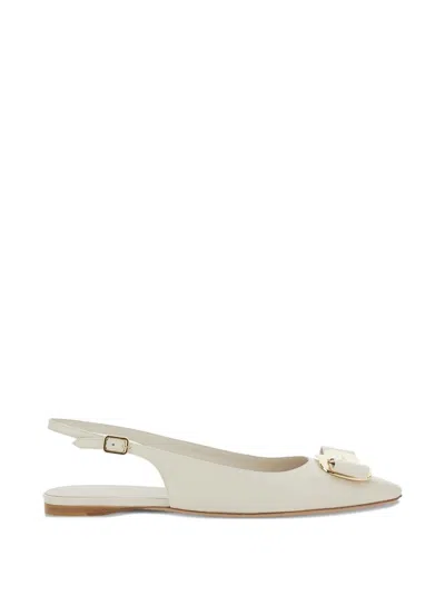 Ferragamo Leather Slingback Pumps In Animal Print