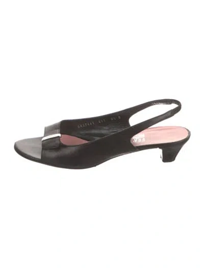 Pre-owned Ferragamo Leather Slingback Sandals In Brown