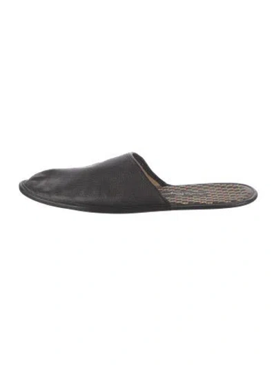 Pre-owned Ferragamo Leather Slippers In Black