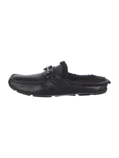 Pre-owned Ferragamo Leather Slippers In Black
