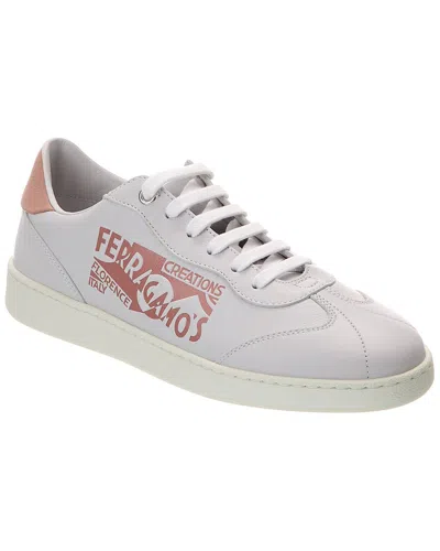 Ferragamo Leather Sneaker In Pink
