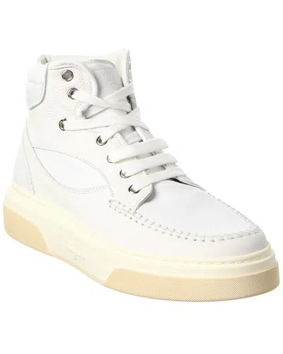 Ferragamo Cassina High Top Sneaker In White