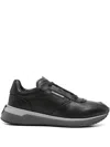 Ferragamo Leather Low-top Sneakers In Black