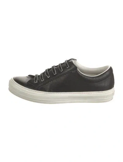 Pre-owned Ferragamo Leather Sneakers In Black