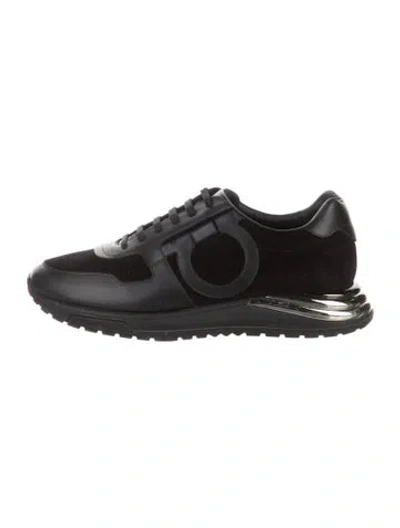 Pre-owned Ferragamo Leather Sneakers In Black