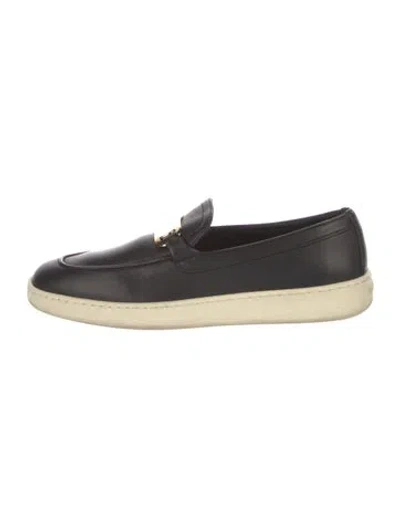 Pre-owned Ferragamo Leather Sneakers In Black