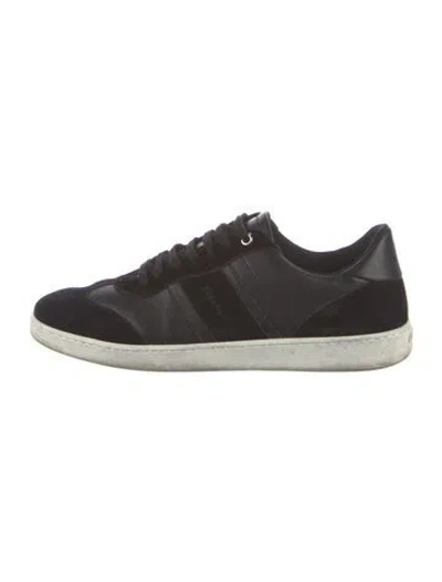 Pre-owned Ferragamo Leather Sneakers In Black