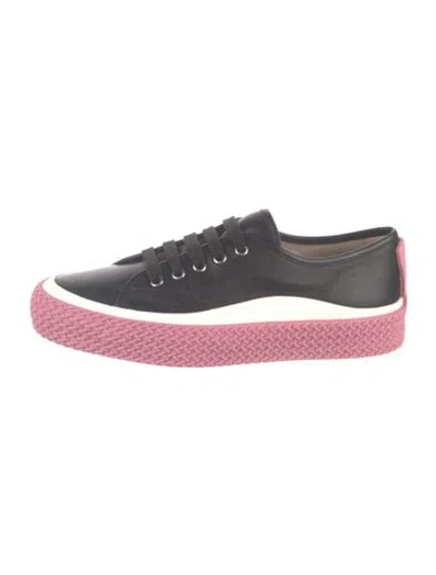 Pre-owned Ferragamo Leather Sneakers In Black