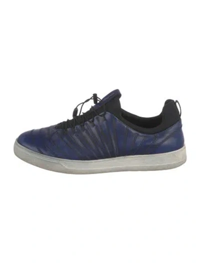 Pre-owned Ferragamo Leather Sneakers In Blue