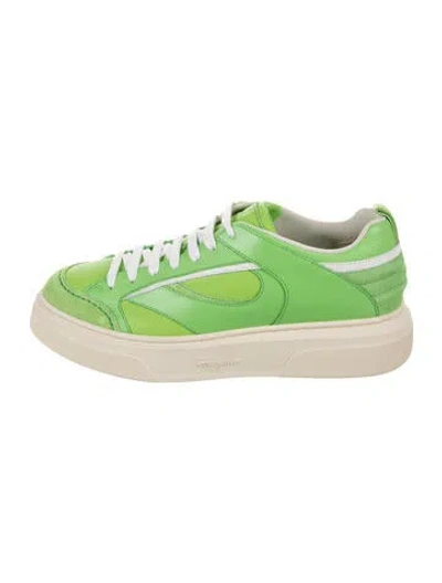 Pre-owned Ferragamo Leather Sneakers In Green