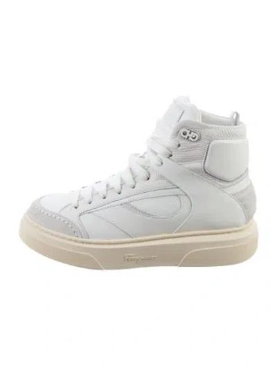 Pre-owned Ferragamo Leather Sneakers W/ Tags In White