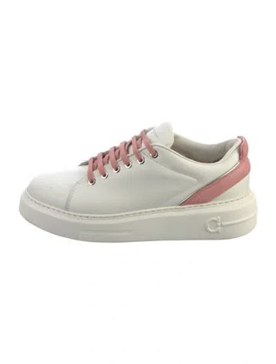 Pre-owned Ferragamo Leather Sneakers In White