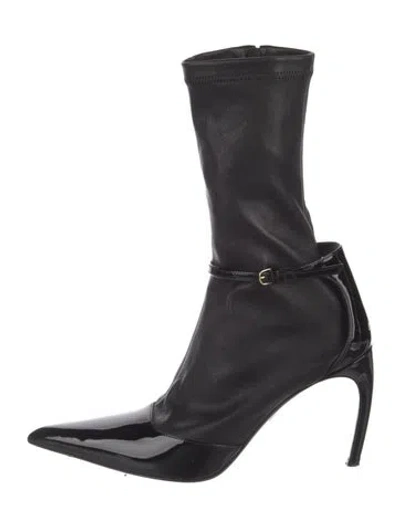 Pre-owned Ferragamo Leather Sock Boots In Brown