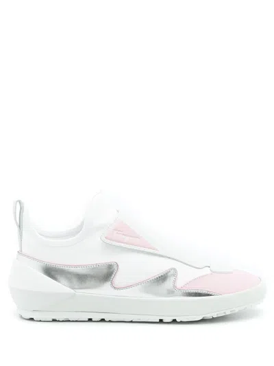 Ferragamo Leather Sock Sneakers In White