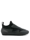 Ferragamo Leather Sock Style Sneakers In Gray