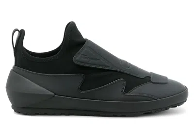 Pre-owned Ferragamo Leather Sock Style Sneakers (women's) In Black