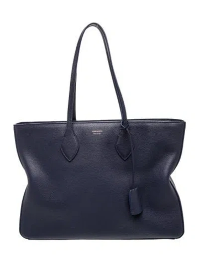 Pre-owned Ferragamo Leather Star Large In Blue