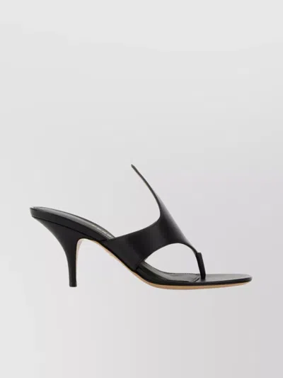 Ferragamo Leather Thong Mules Kitten Heel