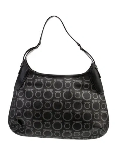 Pre-owned Ferragamo Leather Top Handle Bag In Black