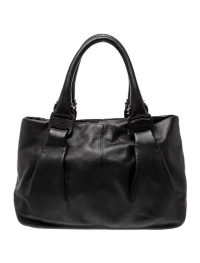 Pre-owned Ferragamo Leather Top Handle Bag In Black