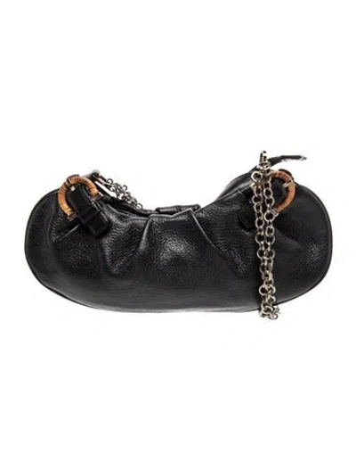 Pre-owned Ferragamo Leather Top Handle Bag In Black