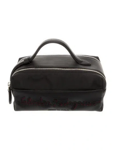Pre-owned Ferragamo Leather Top Handle Bag In Black
