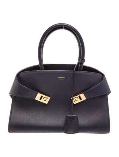 Pre-owned Ferragamo Leather Top Handle Bag In Black