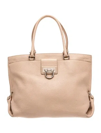 Pre-owned Ferragamo Leather Top Handle Bag In Brown