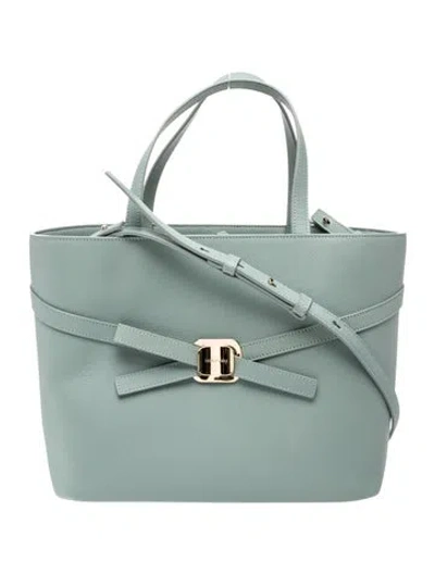 Pre-owned Ferragamo Leather Top Handle Bag In Green