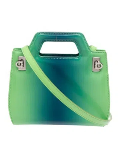 Pre-owned Ferragamo Leather Top Handle Bag In Green
