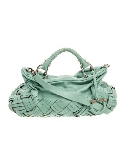 Pre-owned Ferragamo Leather Top Handle Bag In Green