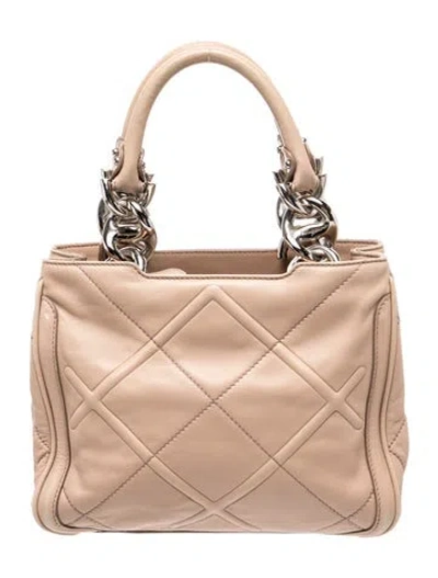 Pre-owned Ferragamo Leather Top Handle Bag In Neutral