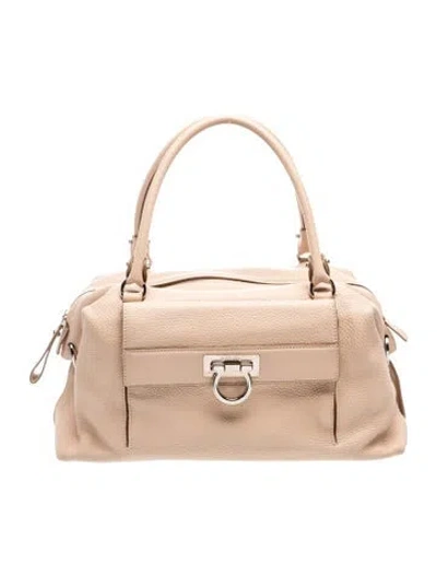 Pre-owned Ferragamo Leather Top Handle Bag In Neutral