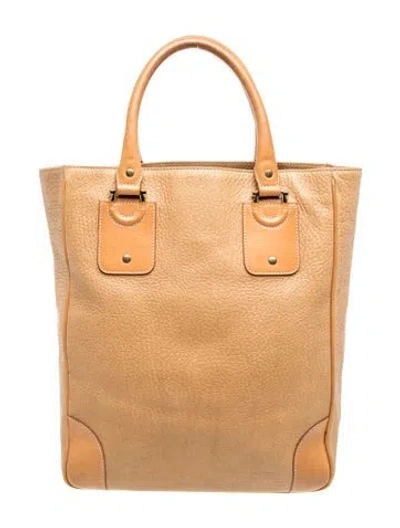 Pre-owned Ferragamo Leather Top Handle Bag In Neutral